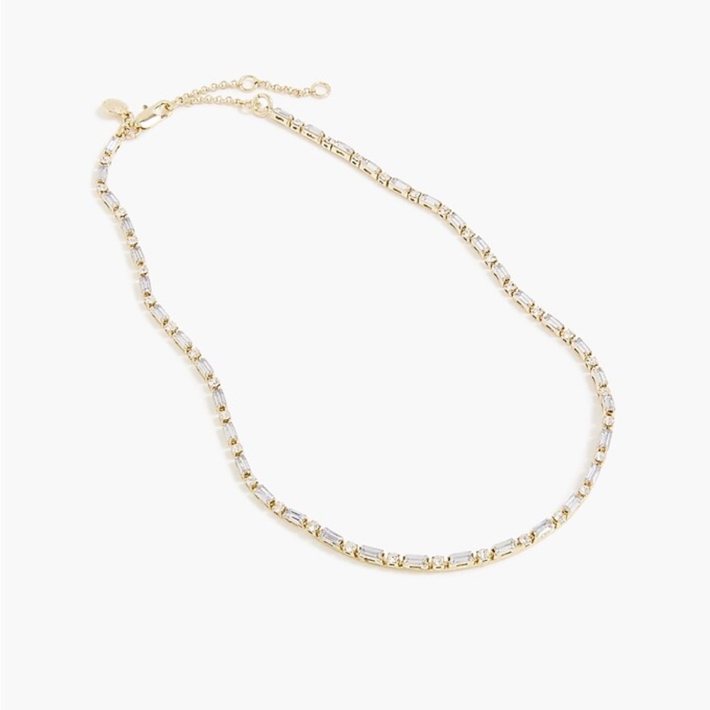 J. Crew Factory crystal baguette gem layering necklace